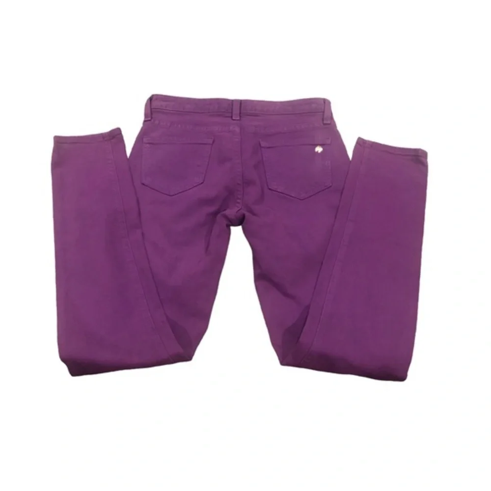 KATE SPADE PURPLE SKINNY BROOME ST PLAY HOOKIE LOW-RISE JEANS 25